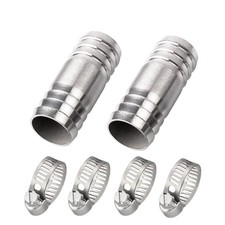 Pysrych Stainless Steel 304 Hose Barb 3/4" Barbed x Barbed, Sliver