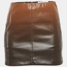 Vassia Kostara Brown Ombre Faux Leather Mini Skirt S