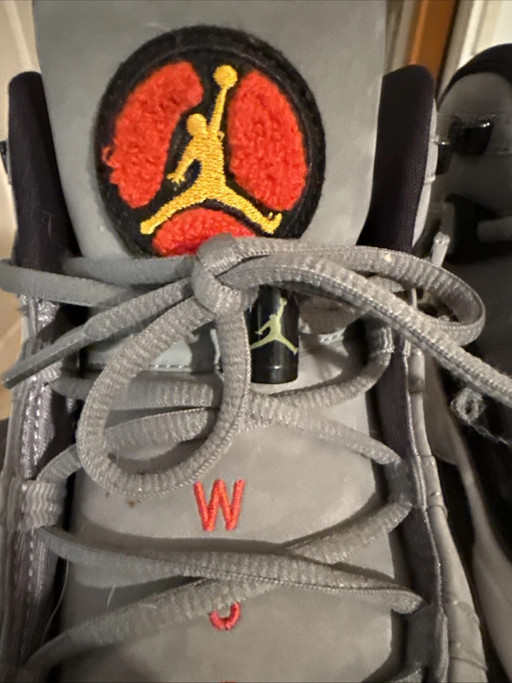 Jordan 6 anéis seis campeonatos raro carvão cinza claro original cordão de desenho - Imagem 3 de 4