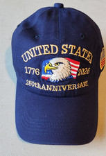 United States 250th Anniversary Hat 1776  2026 Navy Blue Eagle Flag Cap
