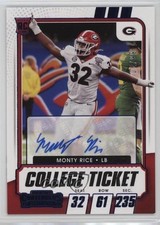 2021 Contenders Draft Picks College Game Ticket Blue 2/99 Monty Rice Auto 1fc4