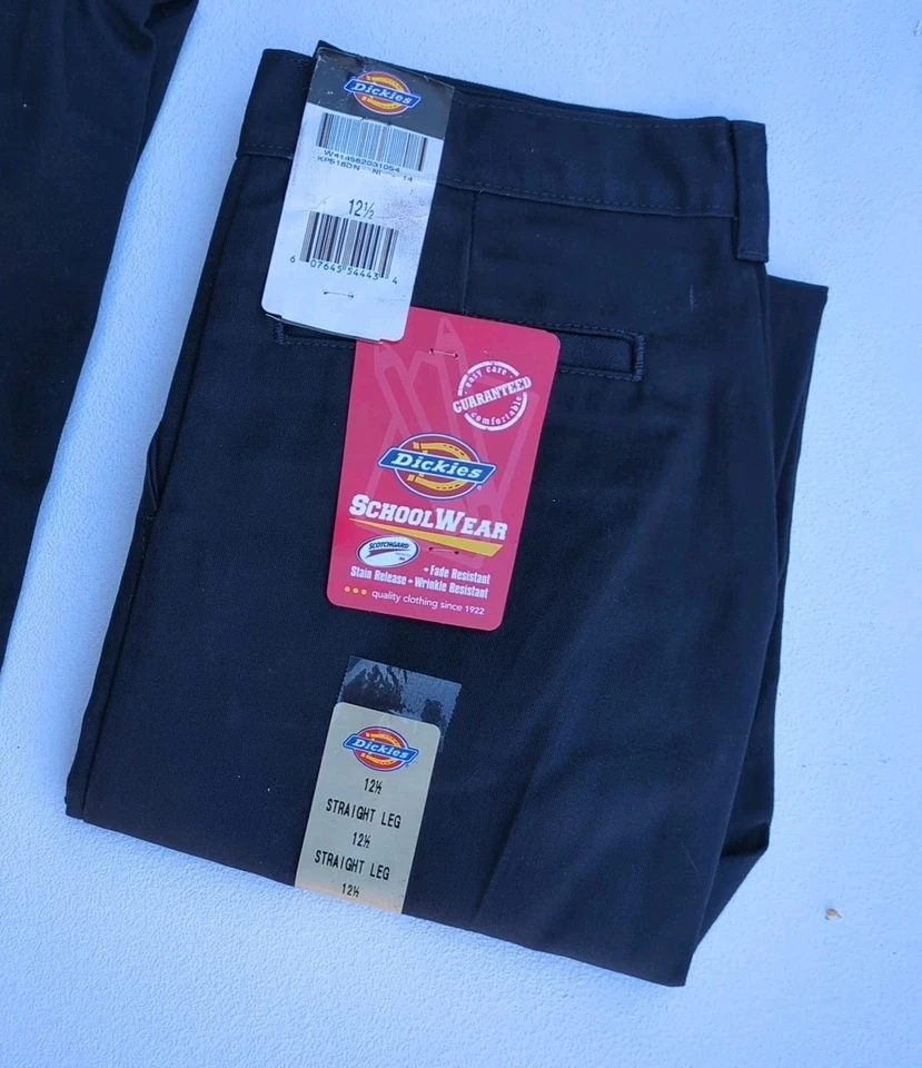 Dickies Boy's Classic Flat Front Pant, Sizes 12 1/5. Set of 2 New - Image 3 of 4