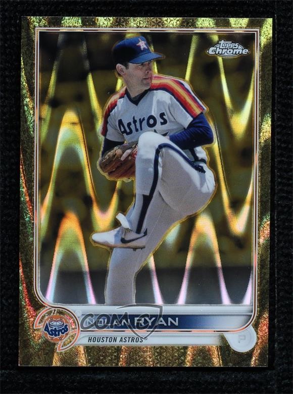 2022 Topps Gilded Collection Gold Etch RayWave Refractor 9/25 Nolan Ryan HOF e8a