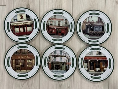 Williams Sonoma LES BISTRO COLLECTION Salad Plates (6) French Cafes MINT