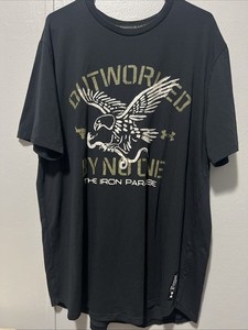 UNDER ARMOUR OUTWORKED BY NO ONE THE IRON PARADISE BLACK SHIRT XXL WORN ONCE!