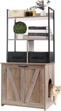 Cat Litter Box Enclosure, 2 Storage Shelves and 2 Drawers, 50" H