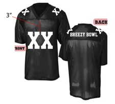 XX BRZY BOWL JERSEY Personalized Football Jersey XX Front Shoulders Brzy Bowl B