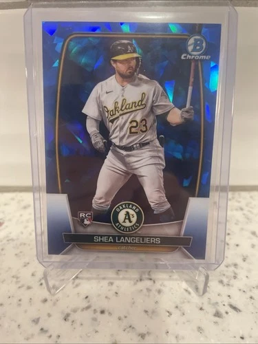 2023 Bowman Chrome Sapphire SHEA LANGELIERS RC Rookie Oakland Athletics #95