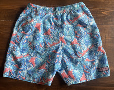 Mens Vineyard Vines Men's Swim Trunks Board Shorts Lined Blue Floral Size Small