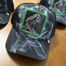 Goorin Bros Animal The Farm Trucker Baseball Snapback Hat Cap Snake Drip Black