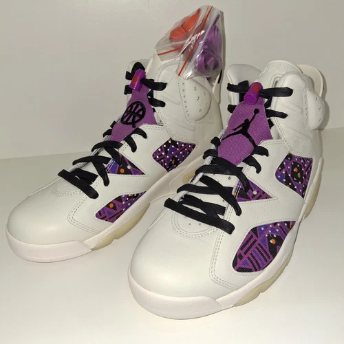 Taglia 9 5 UK Nike Air Jordan 6 Retro Q54 Sail Black Team Orange (CZ4152 101) nuove con scatola