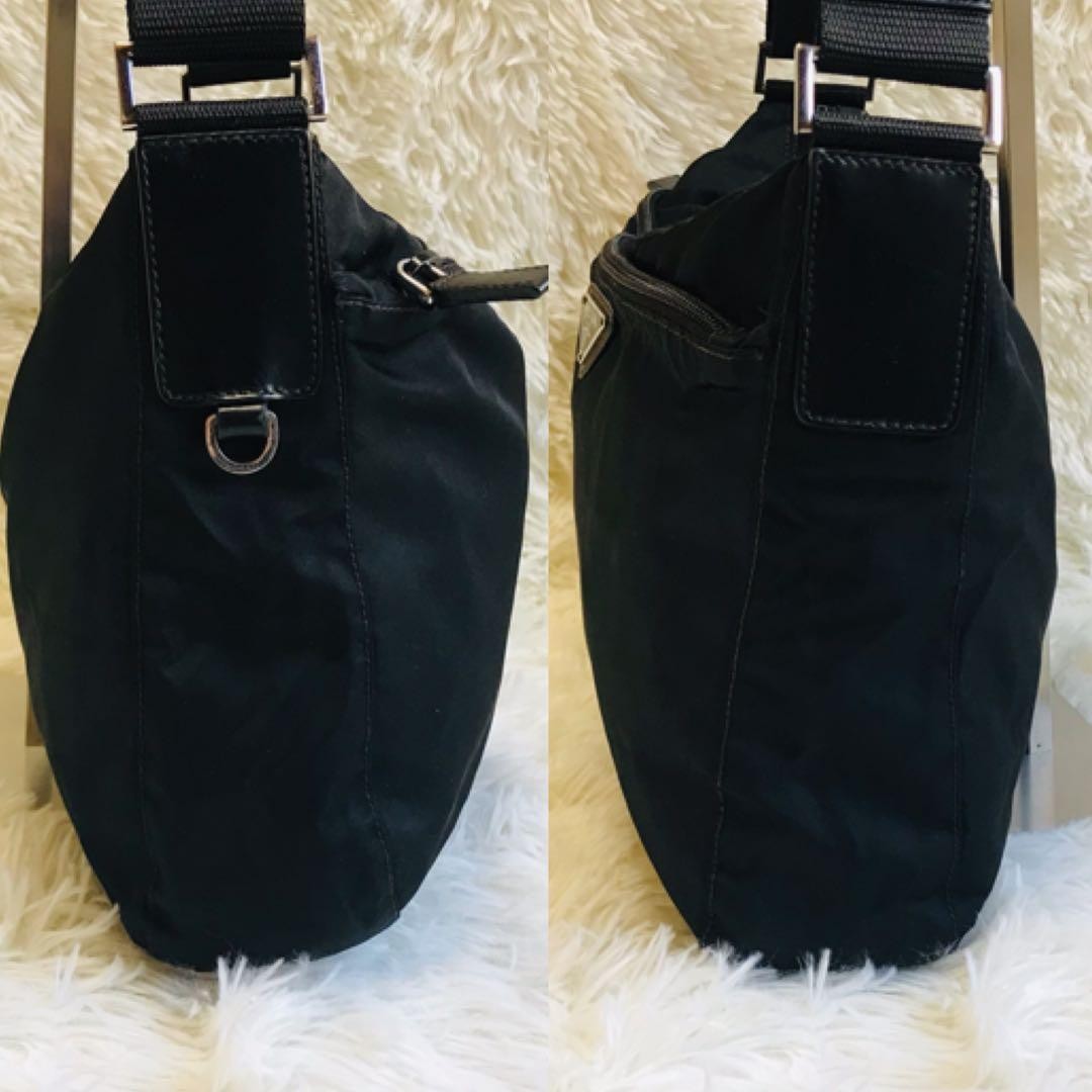 Prada Triangle Logo Black Nylon Messenger Bag Vintage Authentic thumbnail 6