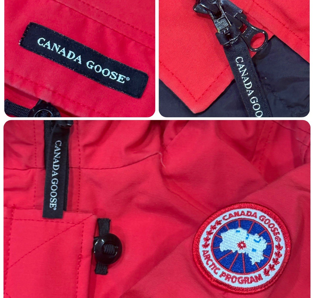 Canada Goose Youth Brittania Parka Coat Large 14/16 Boys Girls Down Fur Ruff Red thumbnail 5