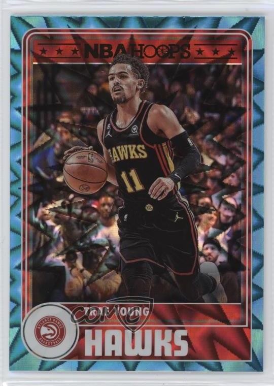 2023-24 Panini NBA Hoops Hoops Tribute Teal Explosion Trae Young #288 2u3
