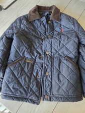 Polo Ralph Lauren Diamond Quilted Barn Blue Winter Jacket Unisex Size 8