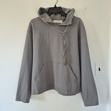 Zara Origins Cropped Sweatshirt Hoodie Gray Heavy Weight Sz Medium Minimalist