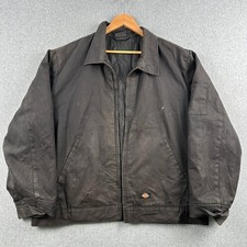Dickies Jacket Mens XL Black Eisenhower Work Jacket Quilted Lined No Zipper