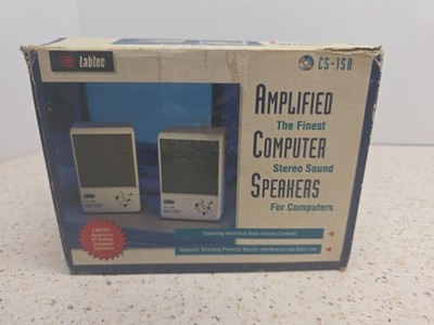 Labtec CS-150 Computer Speakers Vintage Amplified Stereo Speakers 