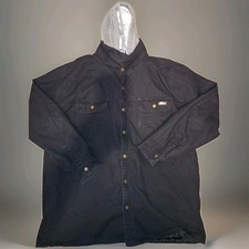 Dickies Chore Jacket Mens XL Black Canvas Workwear Quilted Lining Hood Coat