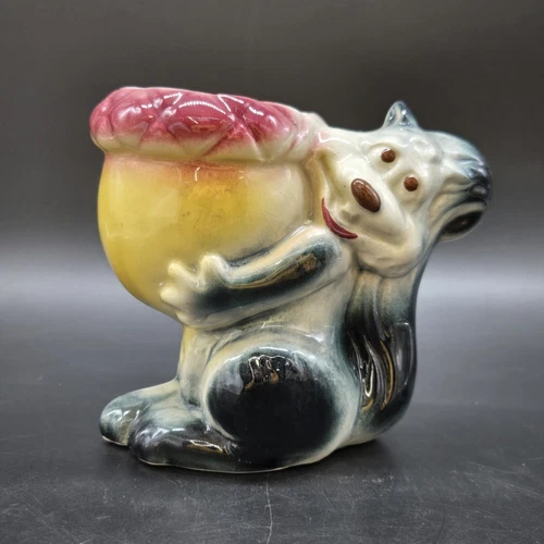 Shawnee Pottery Squirrel Acorn Planter Vase Vintage Ceramic Indoor