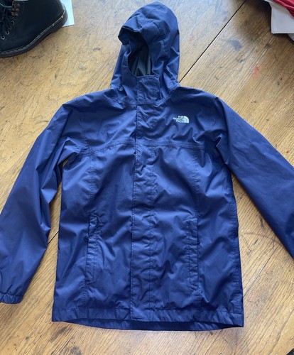 The North Face Boys DryVent Rain Jacket Navy Blue Hooded Size M (10/12)