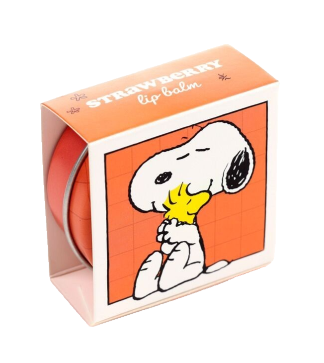 OFFICIAL PEANUTS SNOOPY & WOODSTOCK VEGAN LIP BALM IN TIN (STRAWBERRY) NEW!