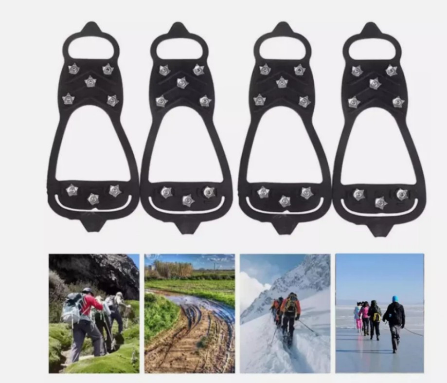 Ice Snow Anti Slip Spikes Grips Grippers Crampons Cleats For Hike Shoes Boot *&