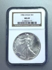 1986 1 Oz ASE American Silver Eagle NGC MS69 Gem BU UNC First Year of Issue