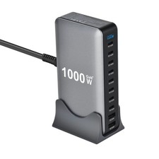 1000W 10-Port GaN Desktop Adapter 140W PD Fast Charging for MacBook Pro Laptop