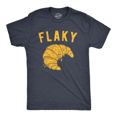 Mens Flaky T Shirt Funny Croissant Crumbs Novelty Food Graphic Tee for Guys