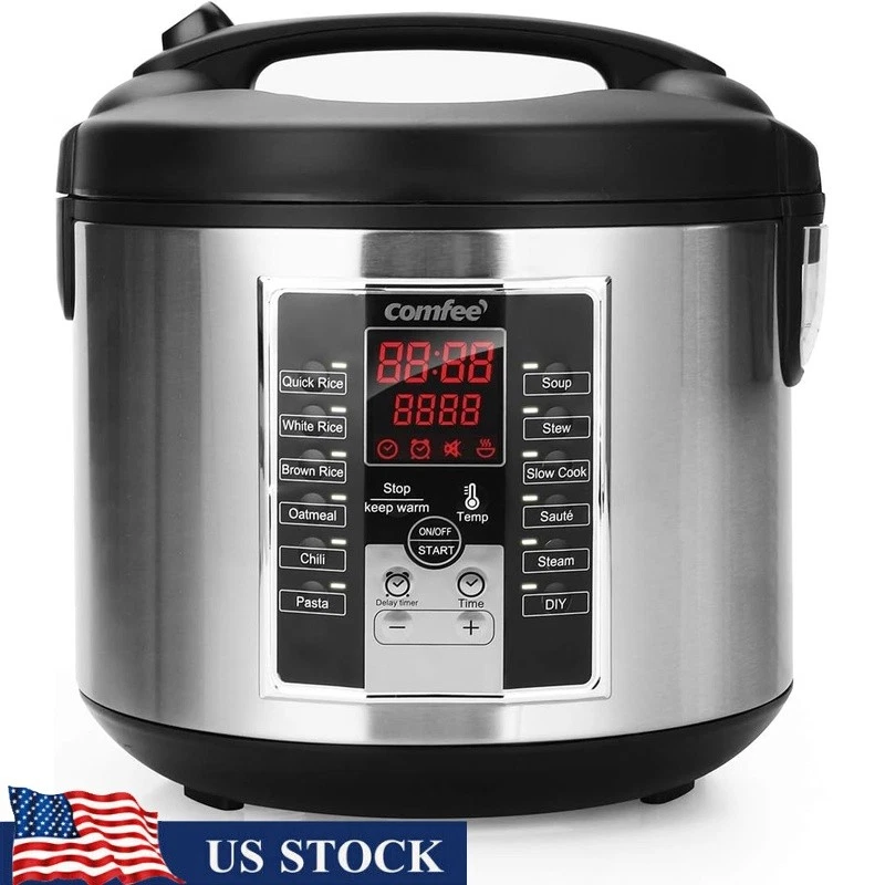 Multifunction Rice Cooker Slow Cooker Steamer 12 Programs 5.2Qt Keep Warm New