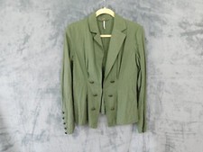 Free People Jacket Womens XS Green Military Linen Blazer Career Office