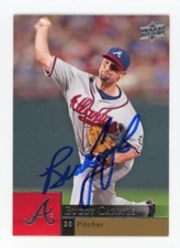 SIGNED BASEBALL CARD AUTO ATLANTA BRAVES BUDDY CARLYLE 2009 UD UPPER DECK #529