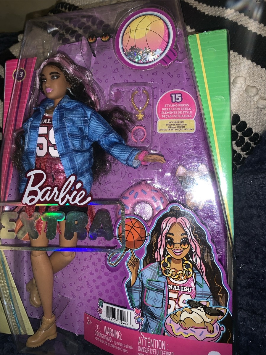 MATTEL BARBIE EXTRA DOLL #13 WITH BASKET BALL JERSEY AND ACCESSORIES