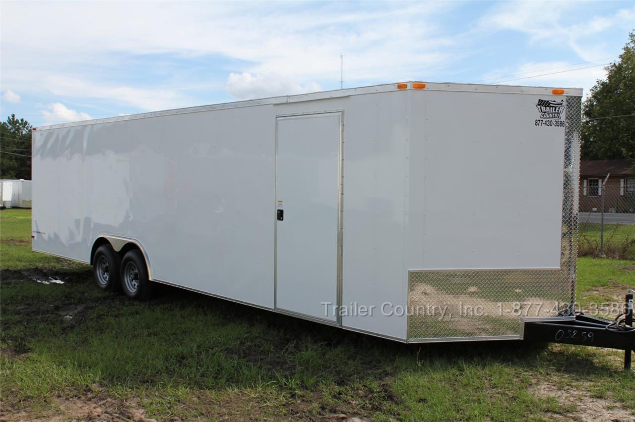 NEW 2024 8.5 X 28 10K V NOSE ENCLOSED RACE CARGO CAR HAULER TRAILER - LOADED !!