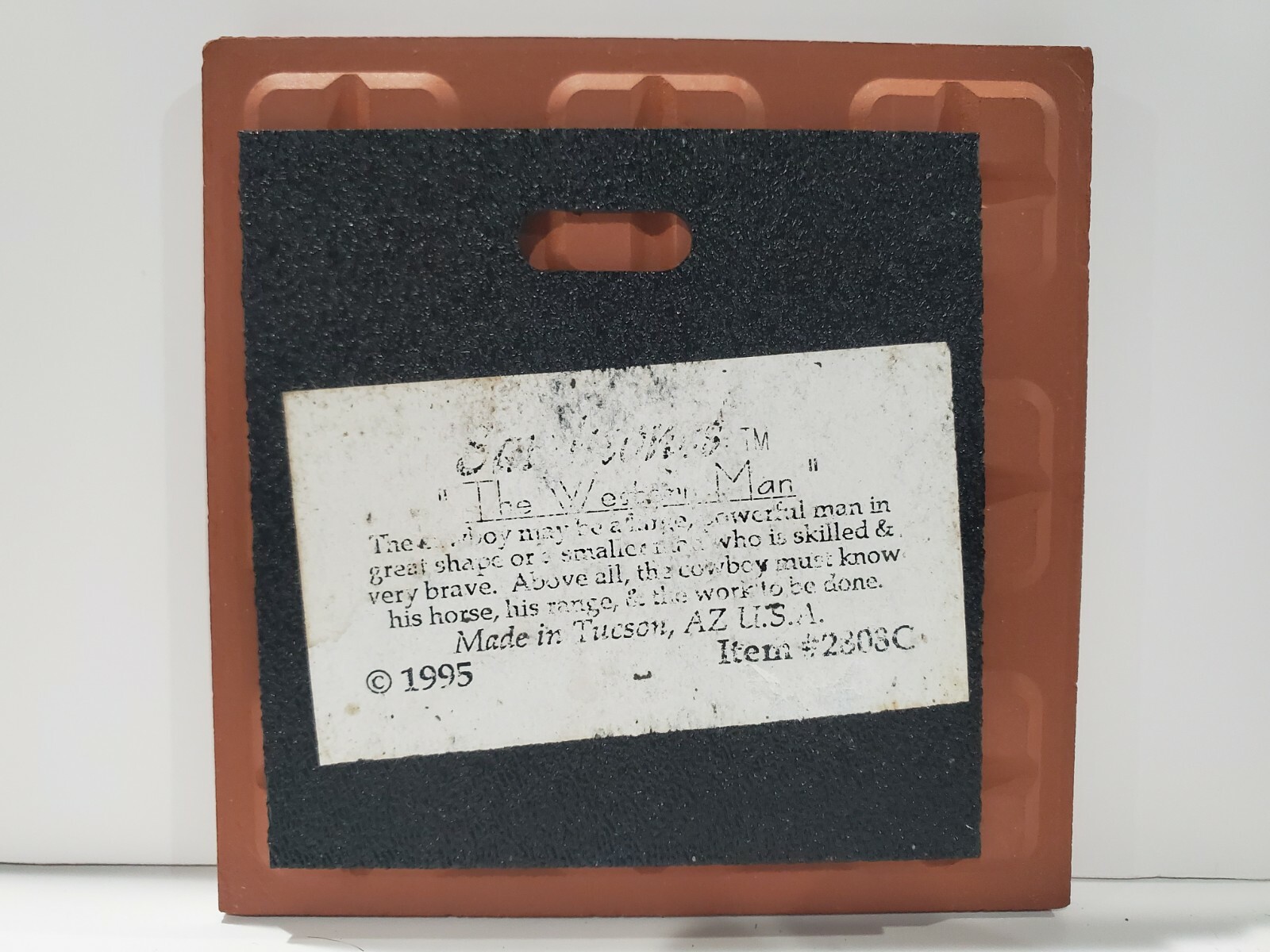 Vintage 1995 Earthtones The Western Man Ceramic Terra Cotta 4" Tile