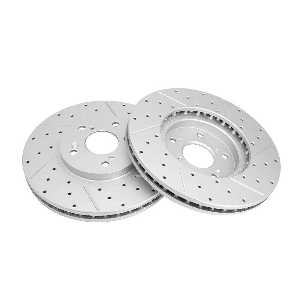 Pastillas de freno de cerámica rotores de disco perforados delanteros traseros de 3,5 L para Acura MDX 2003-2006 Foto 2 de 4