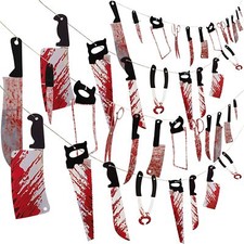 28 Pieces RUIXIB 3 Set Halloween Bloody Weapons Garland Scary Broken Hands and Feet Hanging Banner Halloween Horror Props Decoration Haunted House Zombie Vampire Party Decor Supplies 28 Pieces RUIXIB 3 Set Halloween Bloody Weapons Garland Scary Broken Hands and Feet Hanging Banner Halloween Horror Props Decoration Haunted House Zombie Vampire Party Decor Supplies