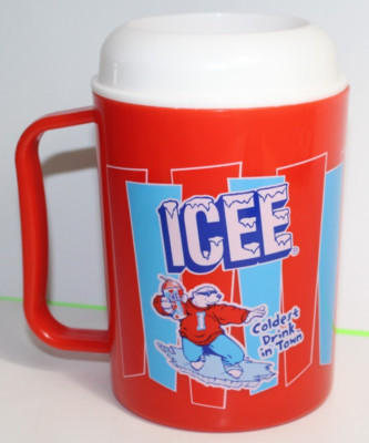 ICEE ''Coldest Drink In Town'' Red Plastic Freezer Mug *NO LID*