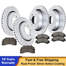 6 Lugs Front & Rear Disc Rotors Ceramic Brake Pads for 2012 - 2020 Ford F-150