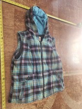 Mossimo Supply Co Woman's M Multicolor Plaid Full Zipper Buttons Vest S81