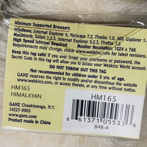 Ganz Webkinz Peluche Gato del Himalaya Gatito Esponjoso Peluche Sin Usar Código HM165 - Imagen 6 de 10
