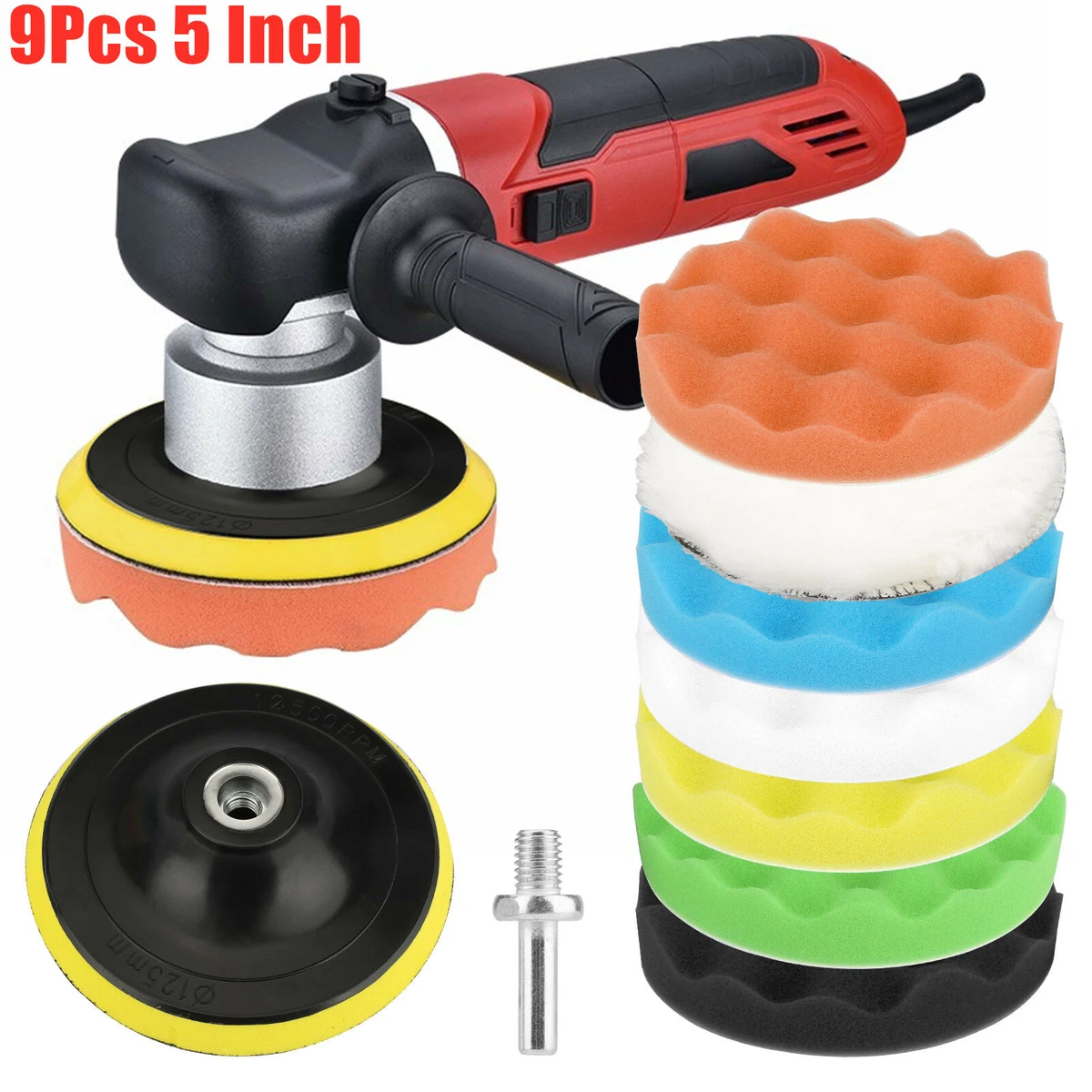 9pcs 5 Inch Car Polishing Pad Kit, Sponge And Wool Polishing Pad Set Car  Buffer Polisher Kit Drill Buffing Kit For Car Polishing,Waxing, Sealing  Glaze