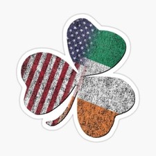 Irish American Shamrock Vinyl Die Cut Sticker