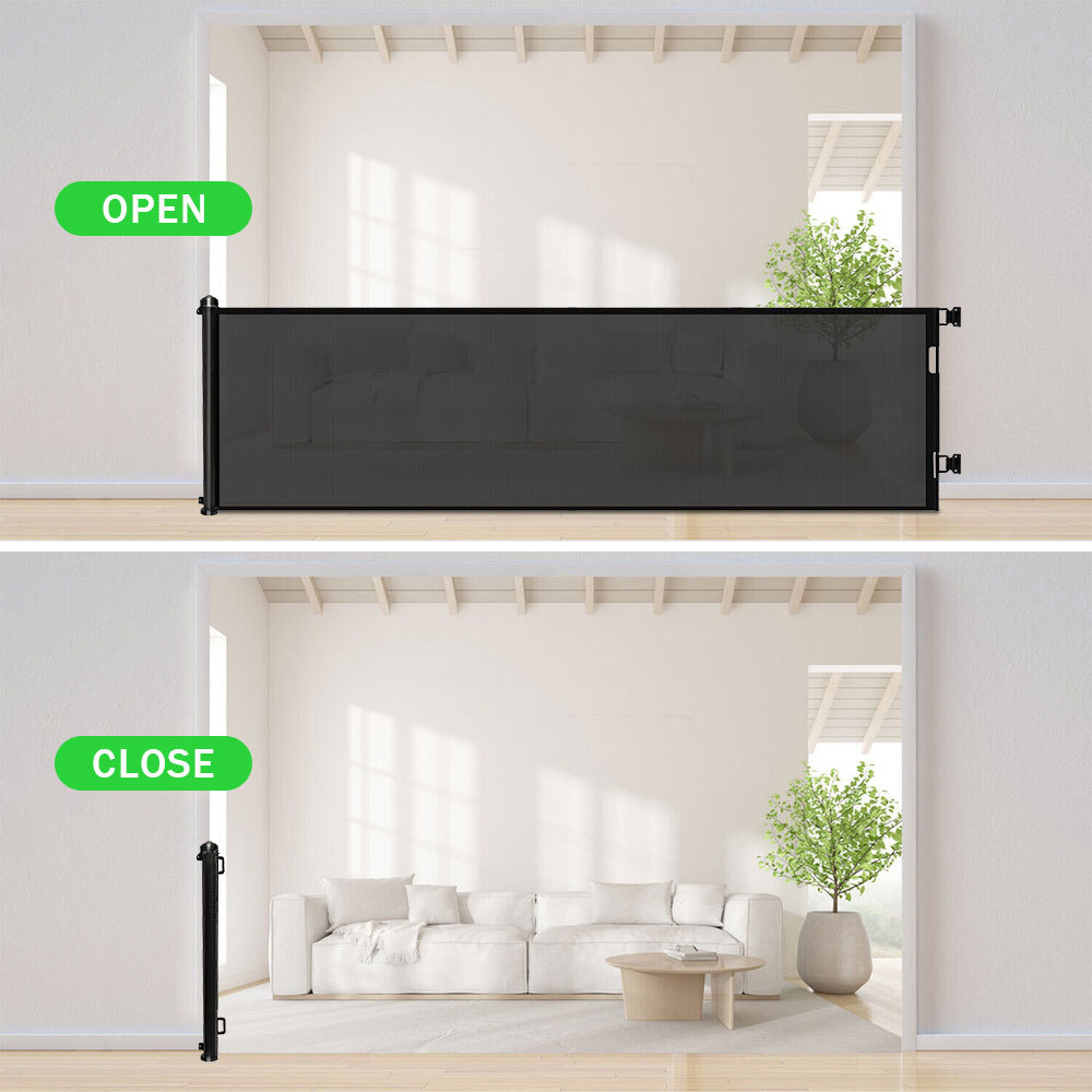 Retractable Pet Dog Gate Safety Guard Folding Baby Toddler Stair Gates