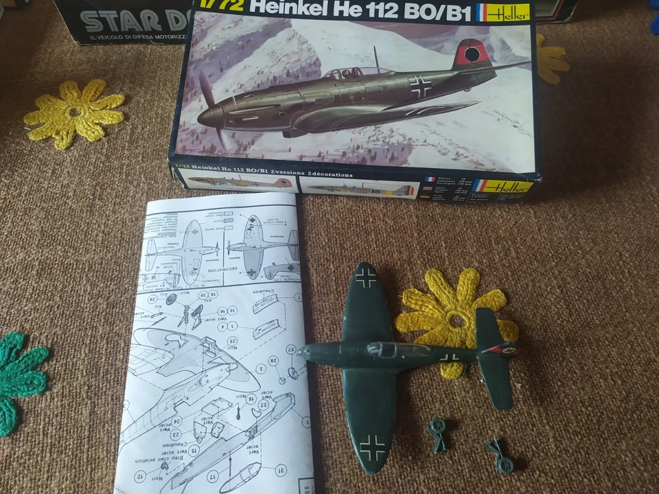 HELLER HEINKEL HE 112 B0 AEREO 1/72 MODEL KIT VINTAGE PER CUSTOM KITBASHING - Immagine 2 di 4