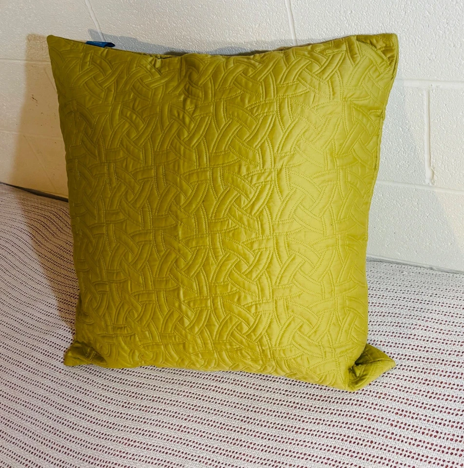 Vera Wang Signature Dune Border verde citrino acolchado 1 pieza Euro Sham Foto 4 de 4