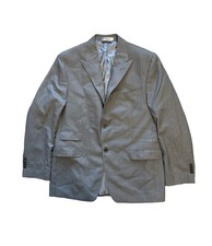 Lauren Ralph Lauren Blazer Suit Jacket Gray Pinstripe Wool Coat Men's Size 42R