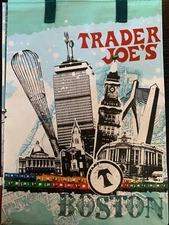 Trader Joe's Boston MA reusable ECO Shopping Bag Tote NWT 