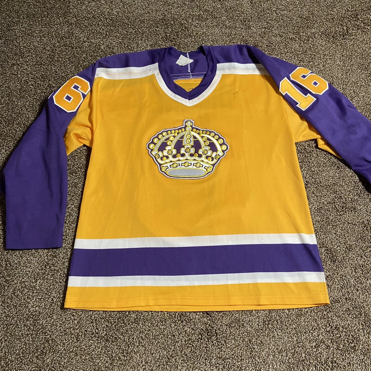 90s Vintage NHL CCM Hockey Jersey Los Angeles Kings Marcel Dionne LARGE  Purple